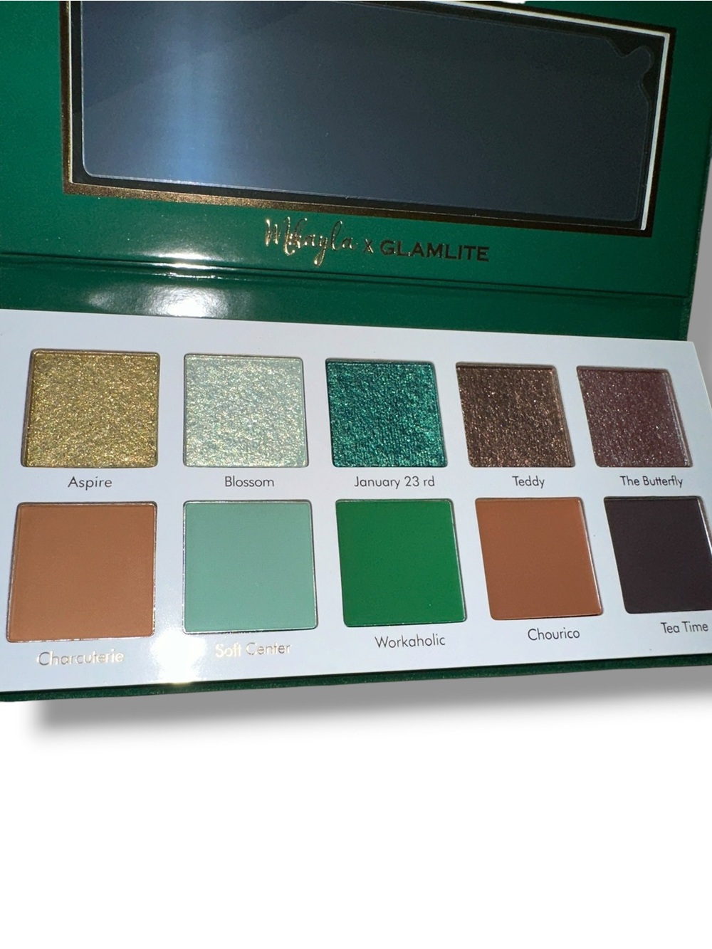 NIB GlamLite Mikayla Paht Two 10-Color Palette - Emerald Green DUOCHROME FAB